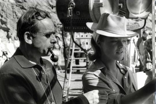 Henri-Georges Clouzot et Romy Schneider sur le tournage de "L'Enfer"